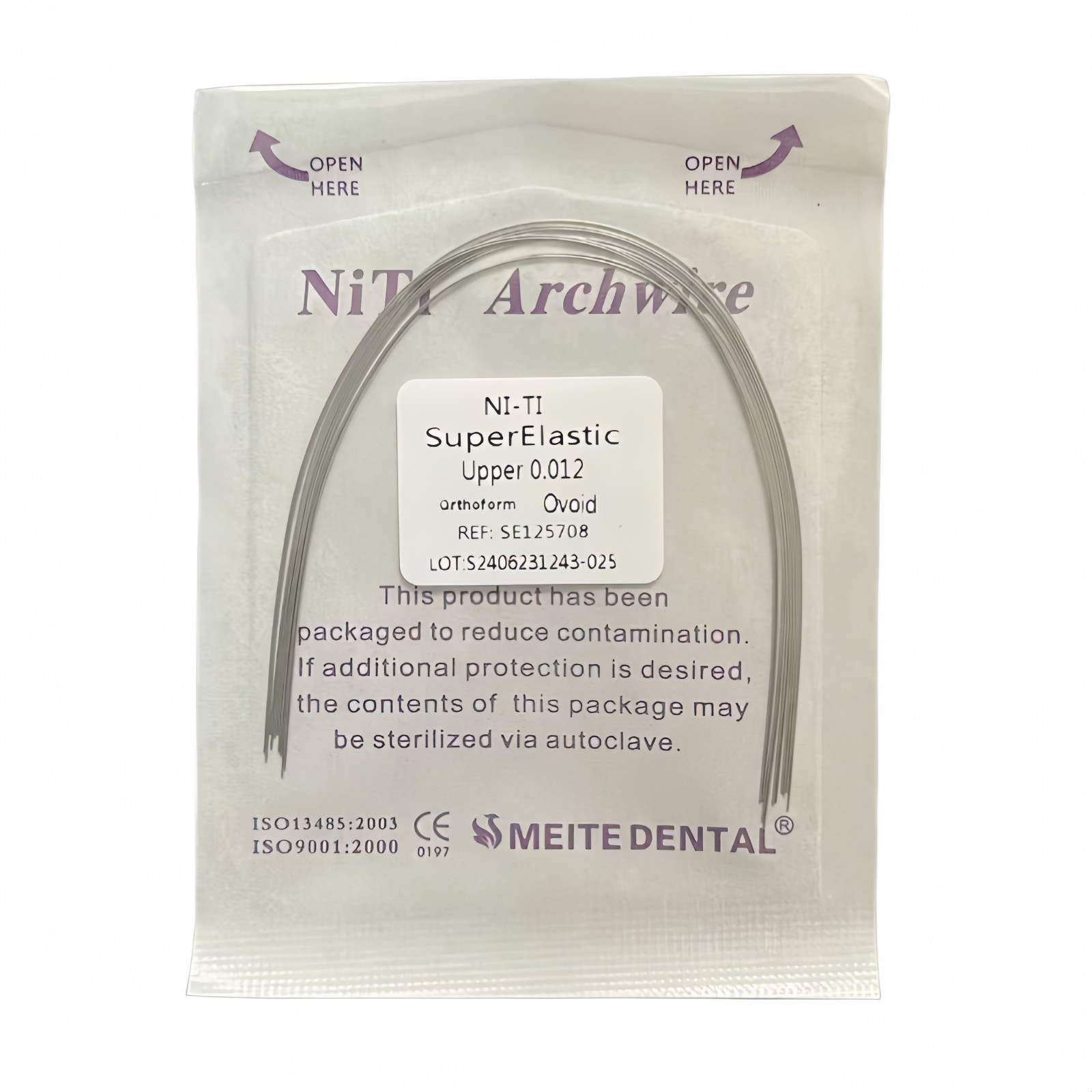 50 Packs Dental Orthodontic Niti Arch Wire Super Elastic Round Ovoid Mixed Sizes