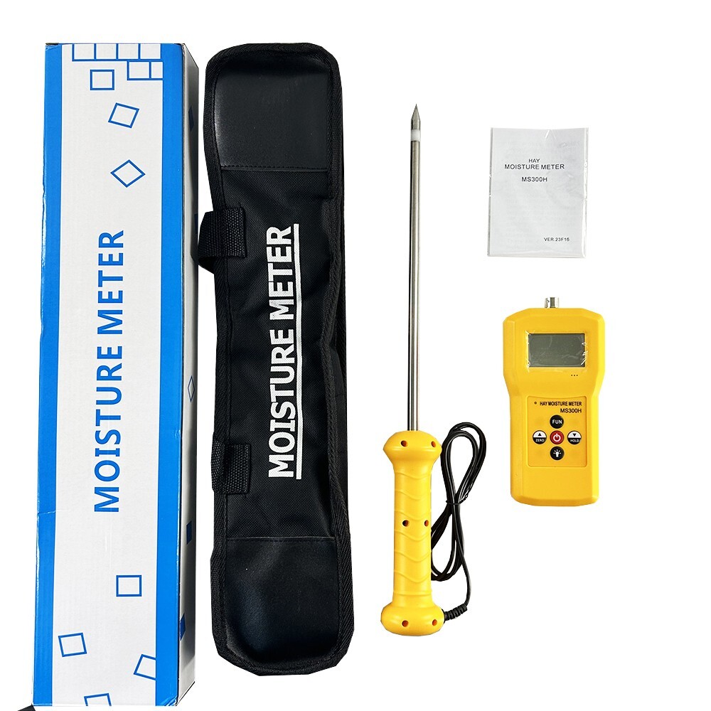 Hay Moisture Meter Tester with 0-80% Needle 280mm for Alfalfa Leymus Chinensis