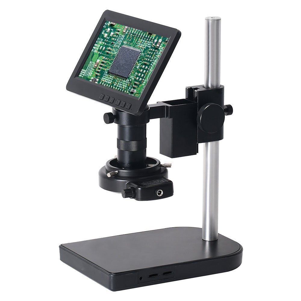 HAYEAR HY-2070 26MP Microscope Camera w/ Small Stand +7″ LCD+ 150X C-mount Lens-