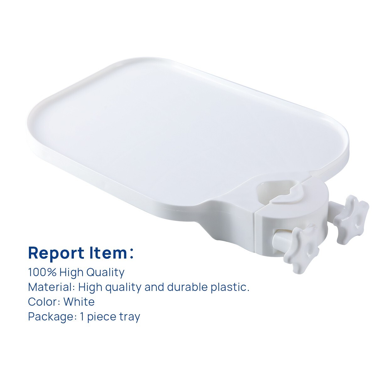 Dental Plastic Post Mounted Tray Table Chair Accessories for Dental Chair White