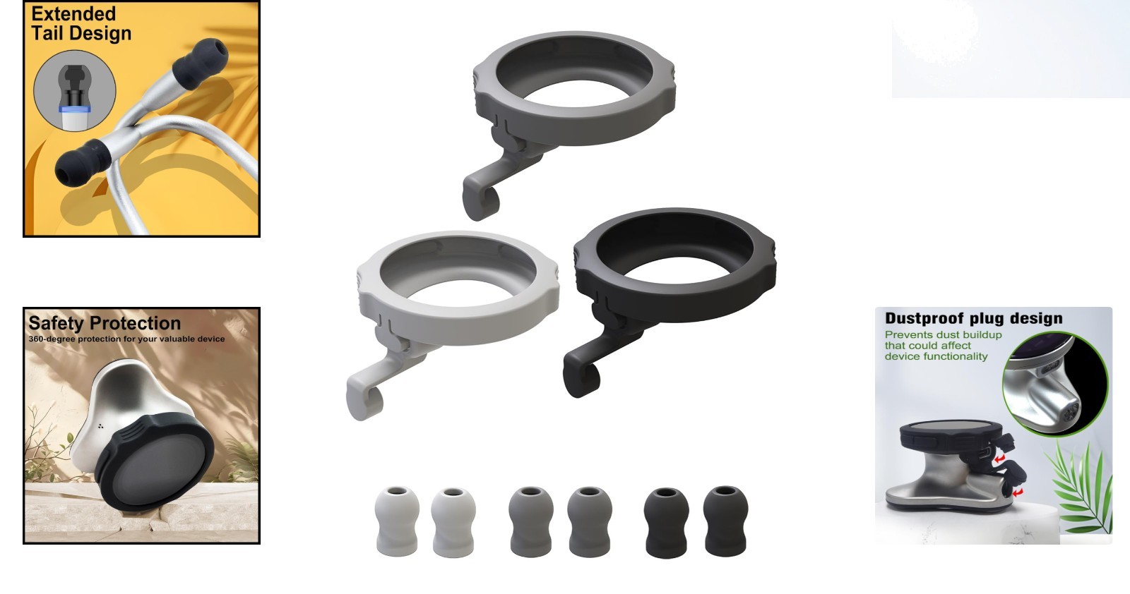 Durable Silicone Protective Case & Ear Tips for EKO CORE 500 Stethoscope – Black