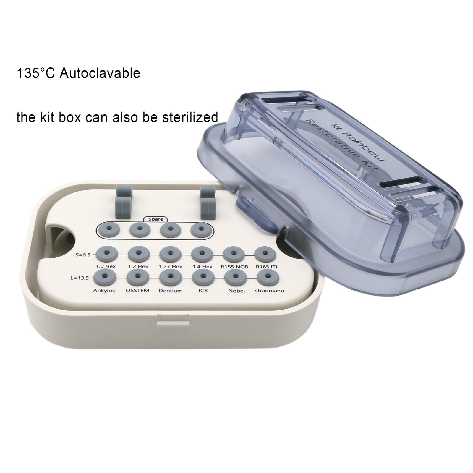 135°C Autoclavable Universal Implant Box For Implant Prosthetic Kits Sterilized