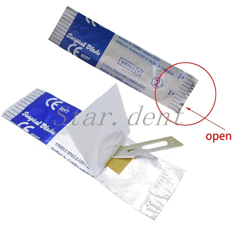 100pcs/box Dental Surgical Blade Sterile Carbon Steel Scalpel #10/11/15/22/24/60