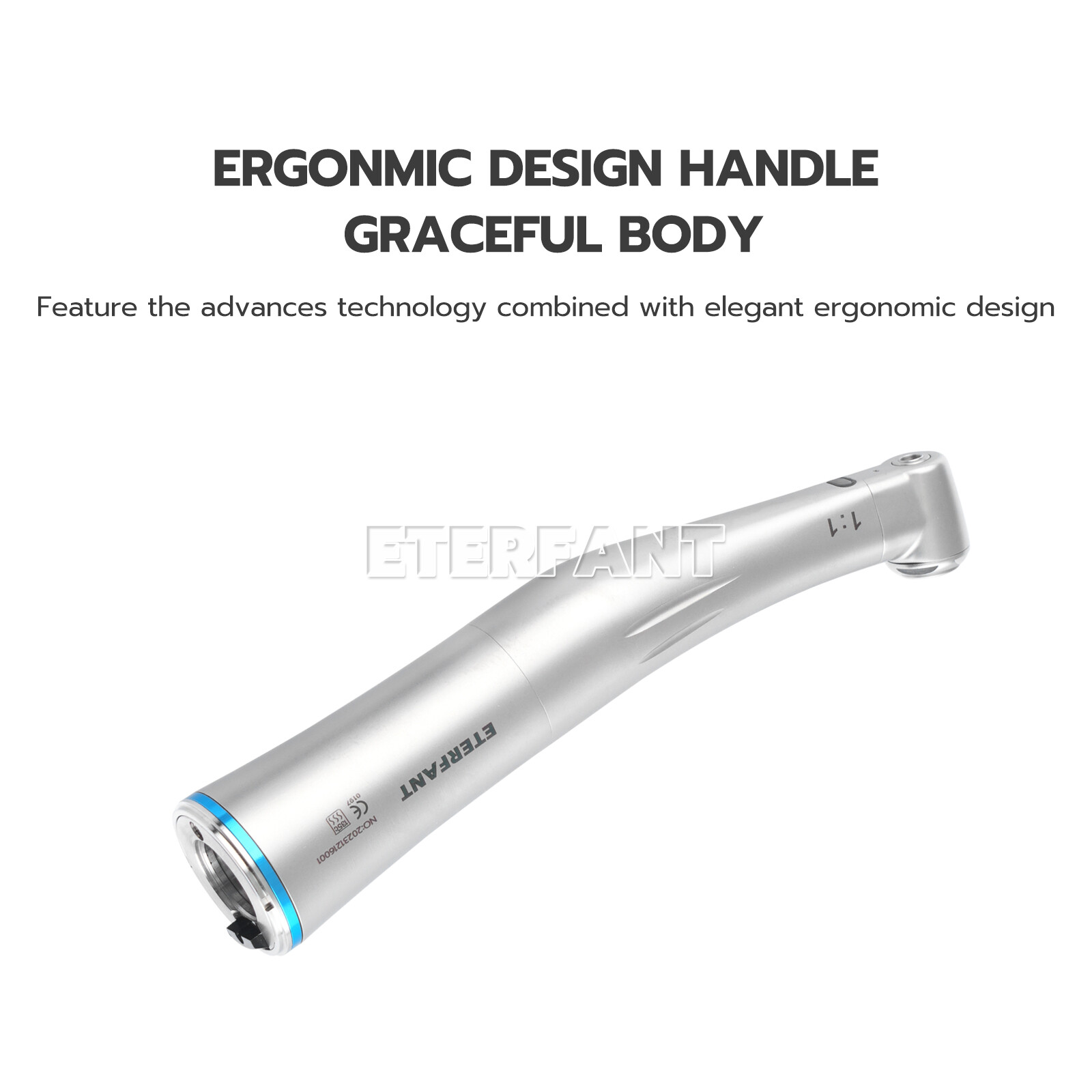 ETERFANT Dental 1:5/1:1Fiber Optic LED Contra Angle Handpiece NSK Electric Motor