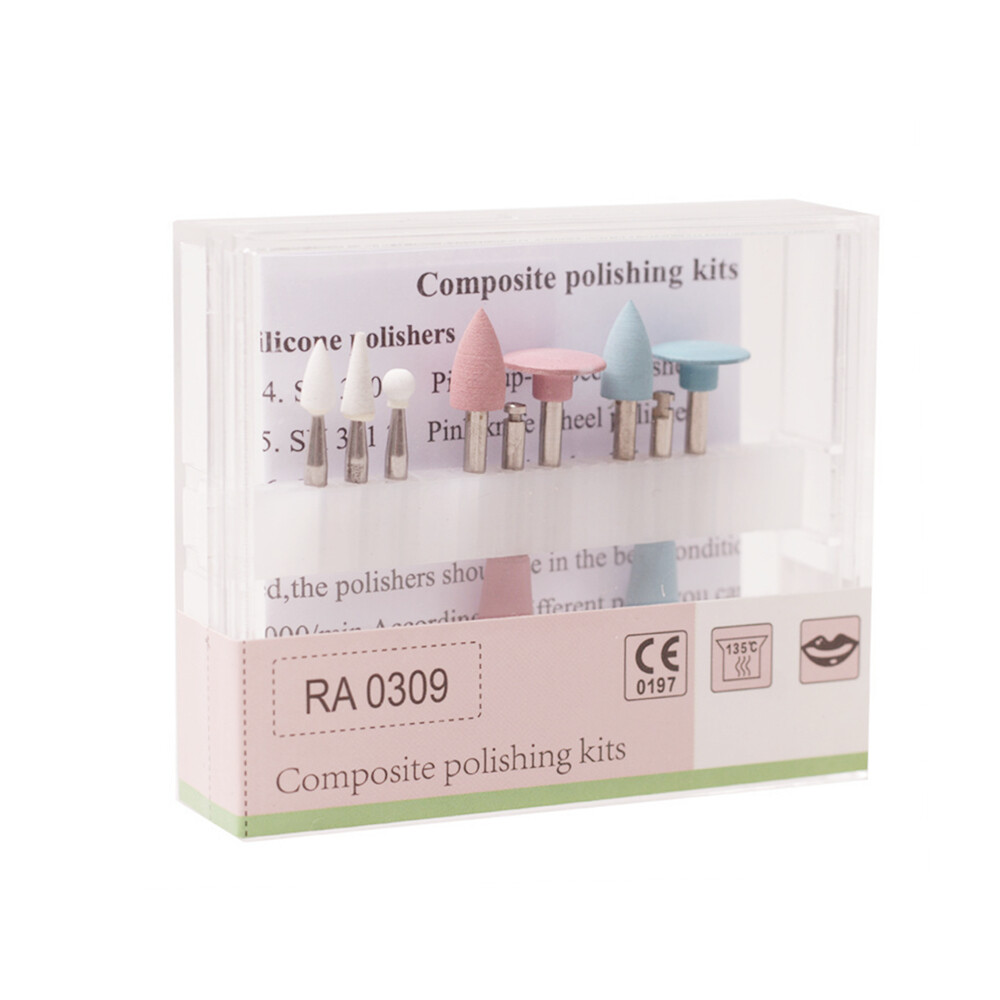 9Pcs/kit RA0309 Dental Composite Polishing Kit RA HP Bur for Low Speed Handpiece