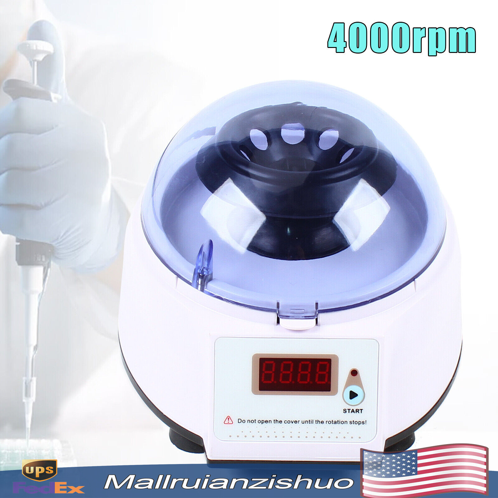 Electric Centrifuge Machine Laboratory Medical 4000RPM 0.2/0.5/1.5/2mL*8 AC110V