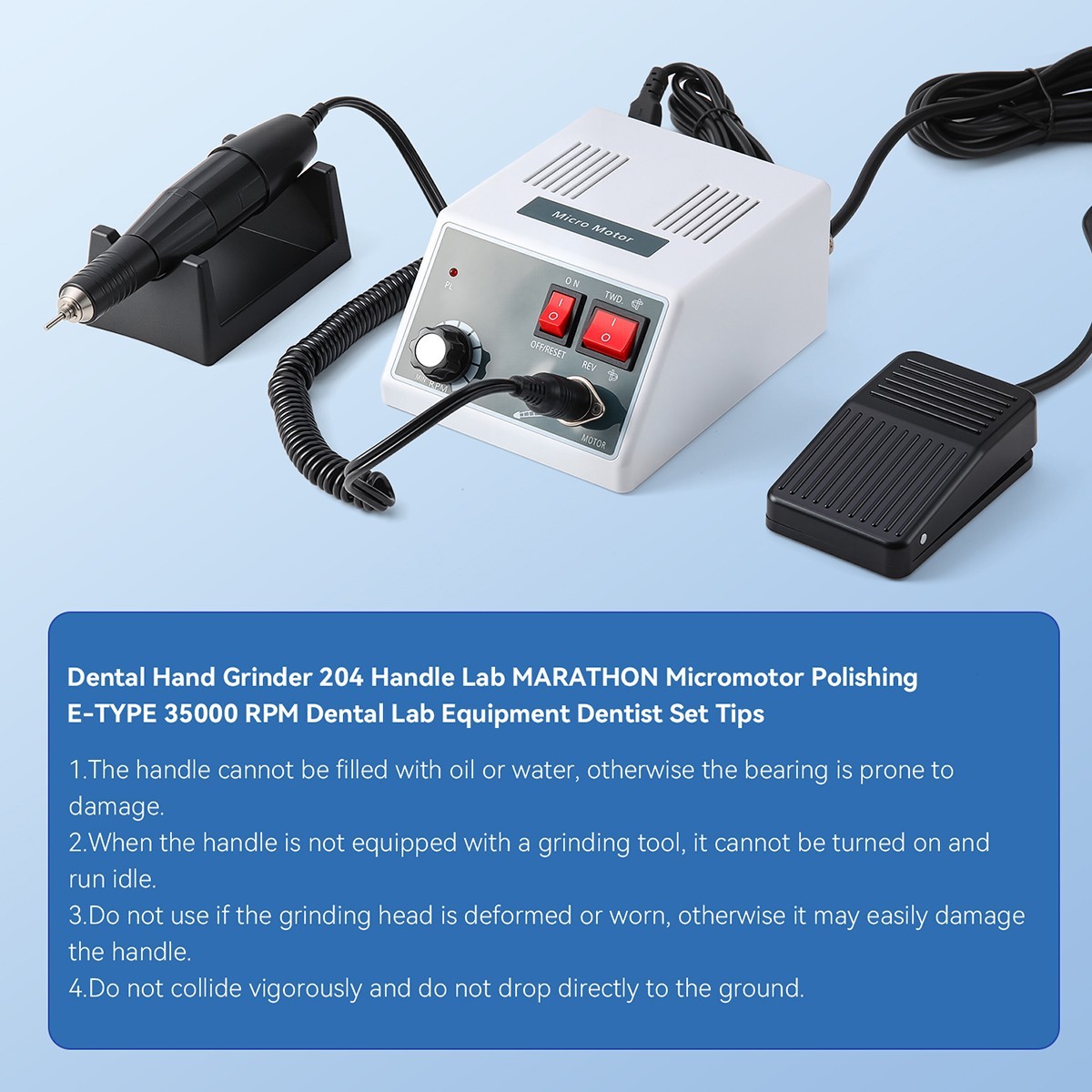Dental Lab Electric Micromotor Polishing Unit+35K rpm Handpiece/Polishing HP Kit