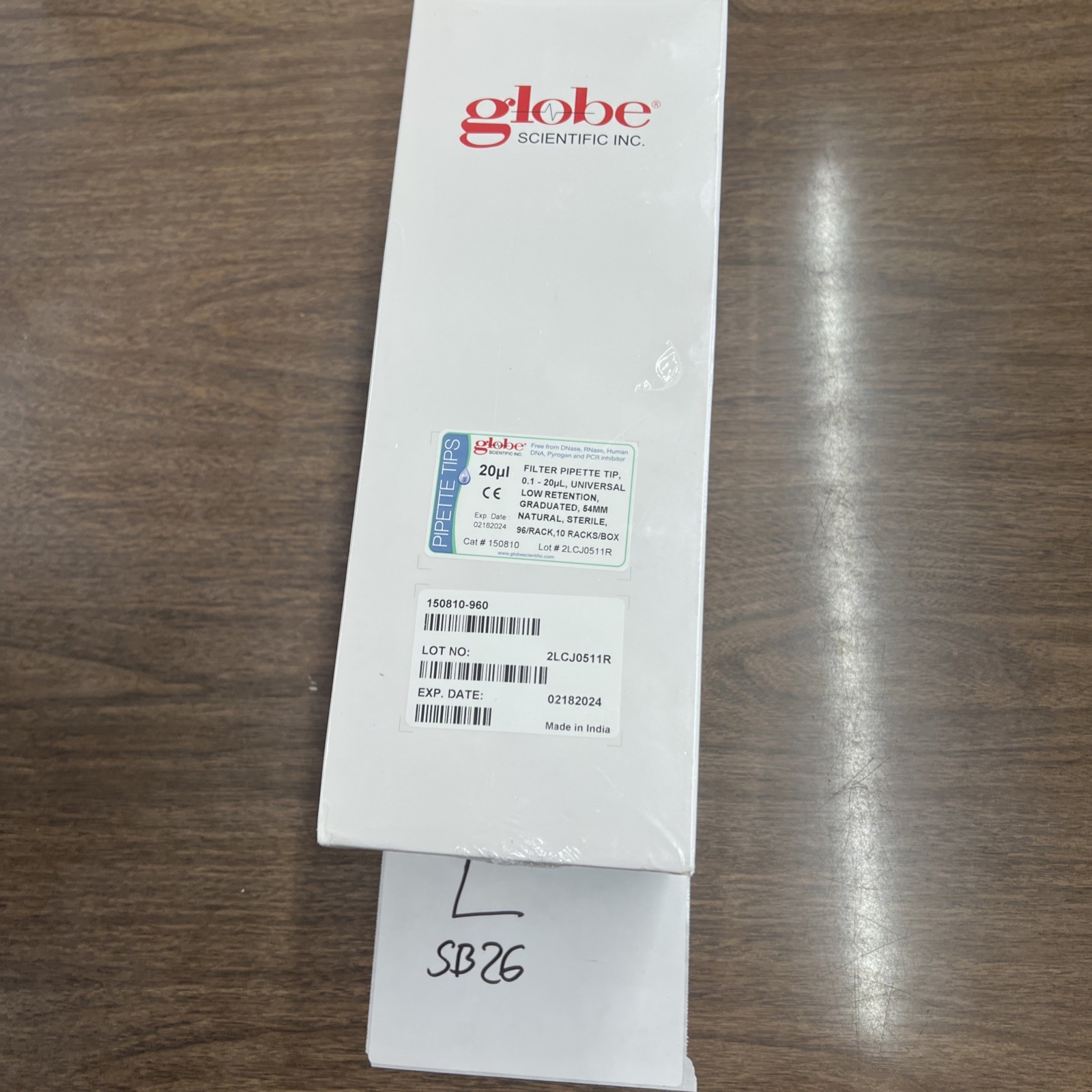 new Globe Scientific 20 ul filter pipette tips 96 rack/10 rack box
