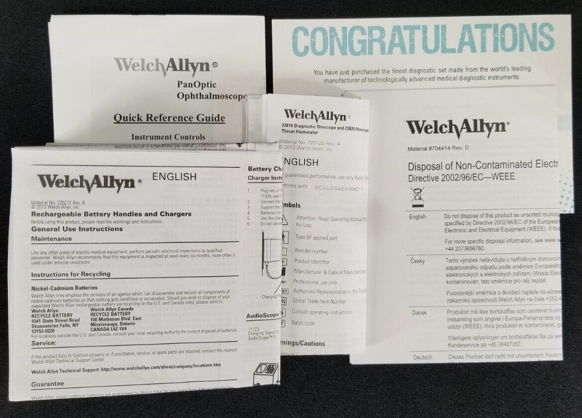 Welch Allyn 3.5v PanOptic Ophthalmoscope Set with MacroView Otoscope
