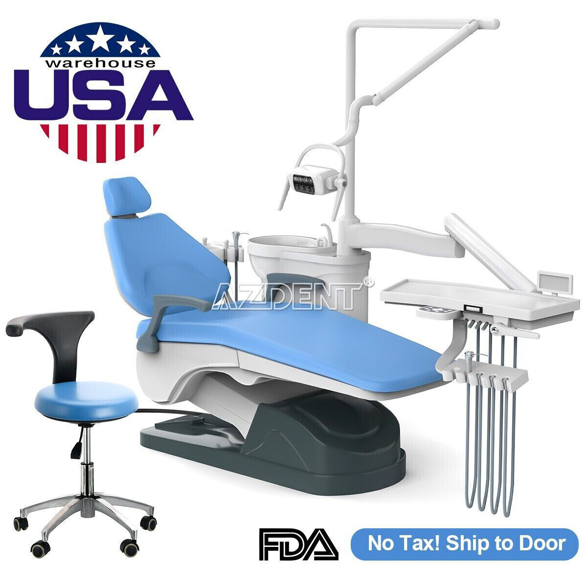Dental Unit Chair Computer Controlled DC Motor PU / Delivery Unit Air Compressor