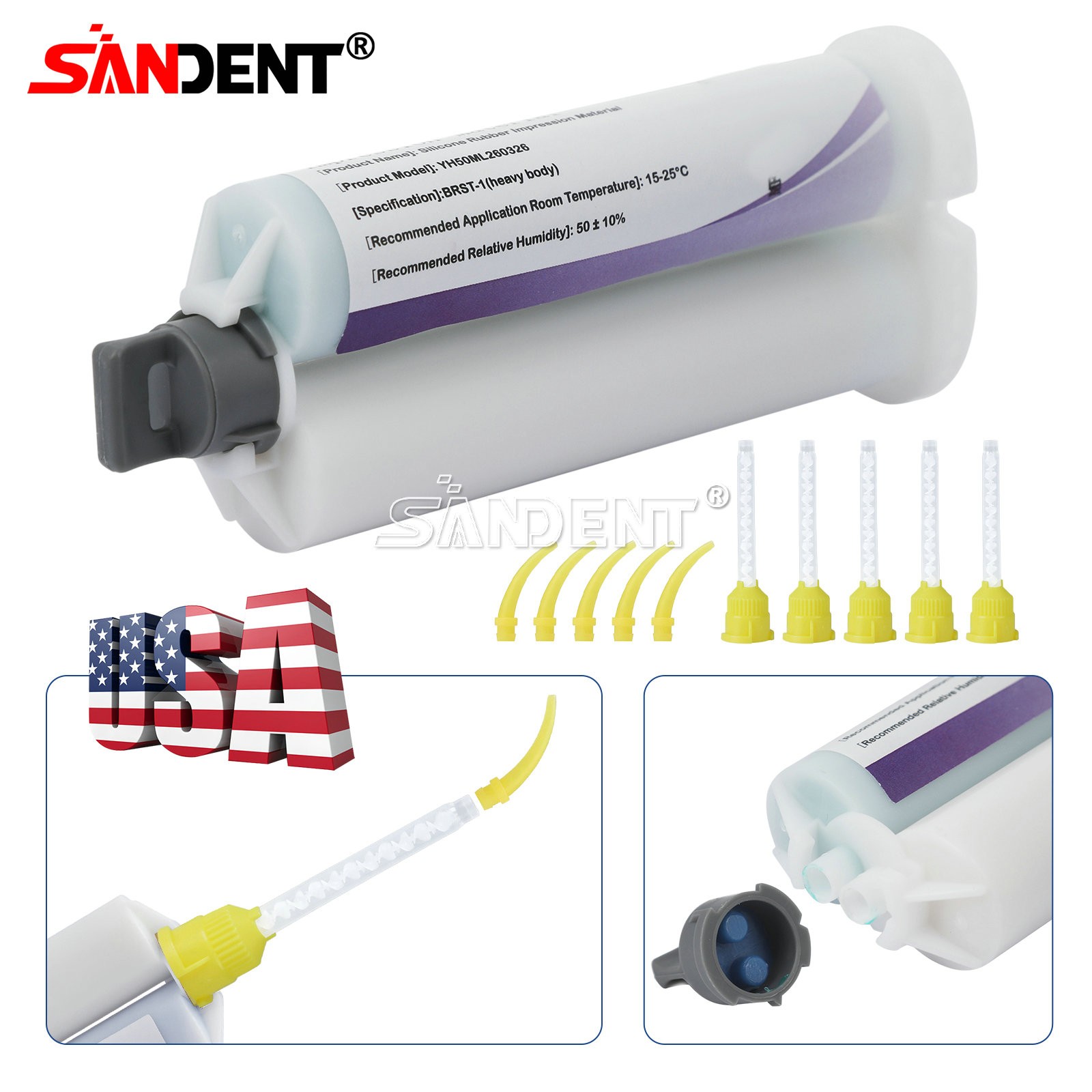Dental Heavy BODY Fast Set VPS PVS VPS Impression Material 50ML Cartridge pr