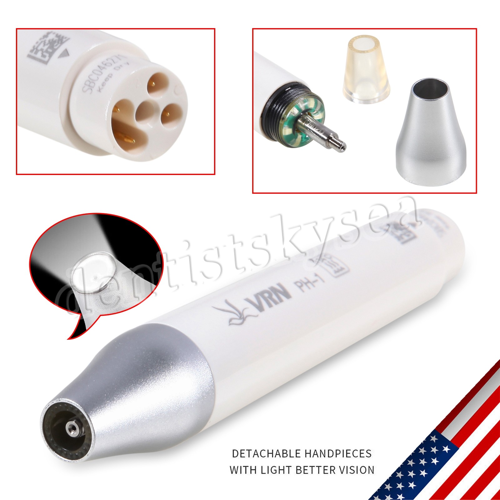 1/5/10Pcs VRN Dental Ultrasonic Scaler LED Handpiece HP-5L For Woodpecker EMS
