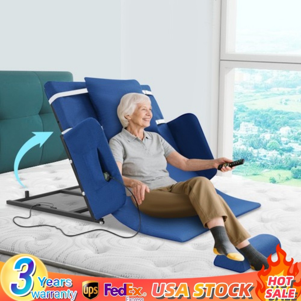 Electric Lifting Adjustable Back Rest Auxiliary Bed Backrest Blue 55W 110V