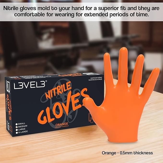 Level 3 Nitrile Gloves Professional Heavy Duty Disposable Gloves Latex Free