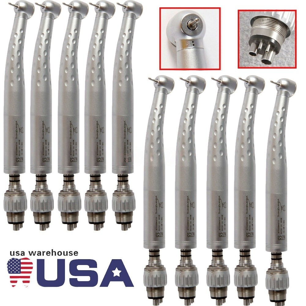 1-10 Packs Dental High Speed Turbine Handpiece with 4-Hole Quick Coupler ysu