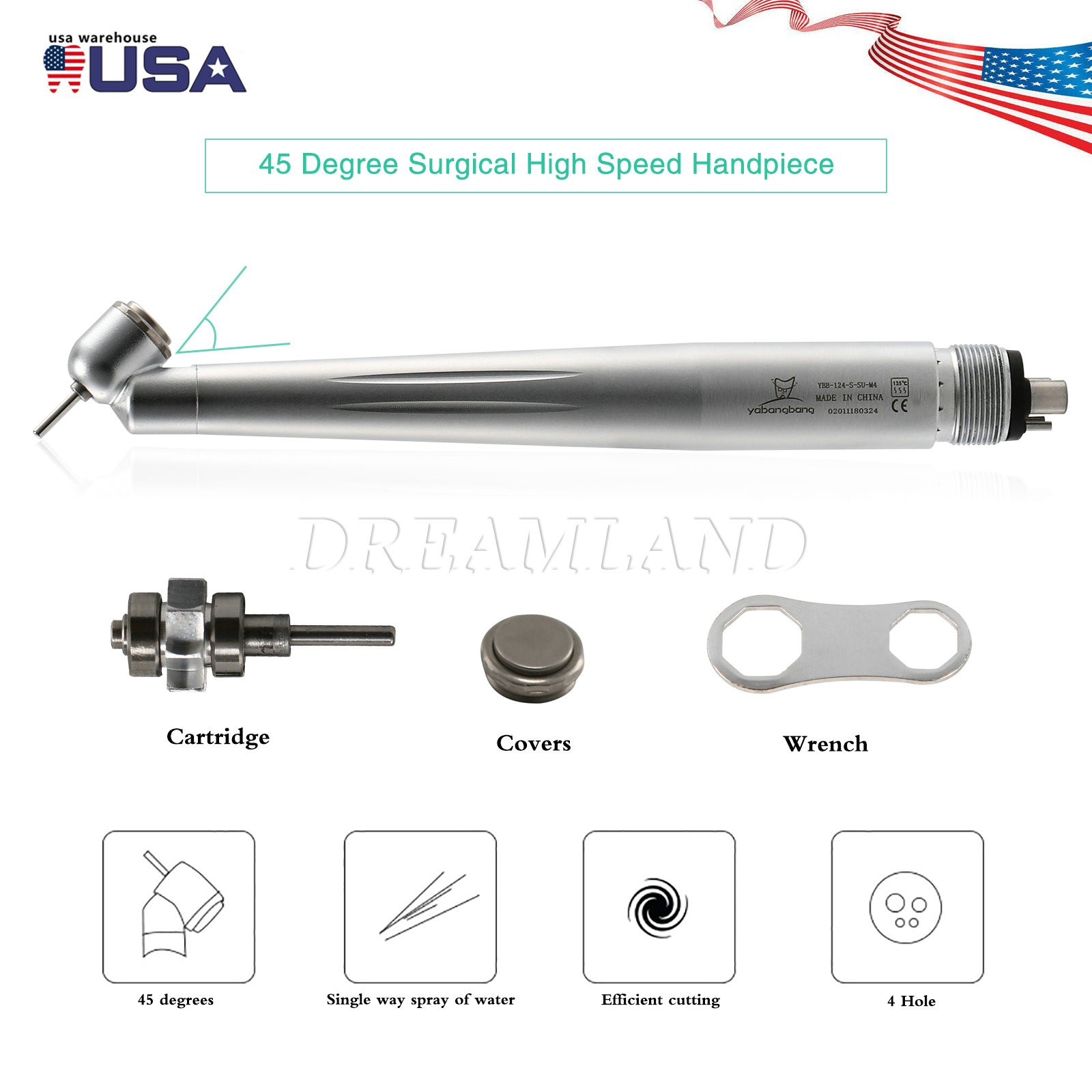 FG1.60mm Dental Contra Angle Inner/Exter Water Low Speed Handpiece BJ