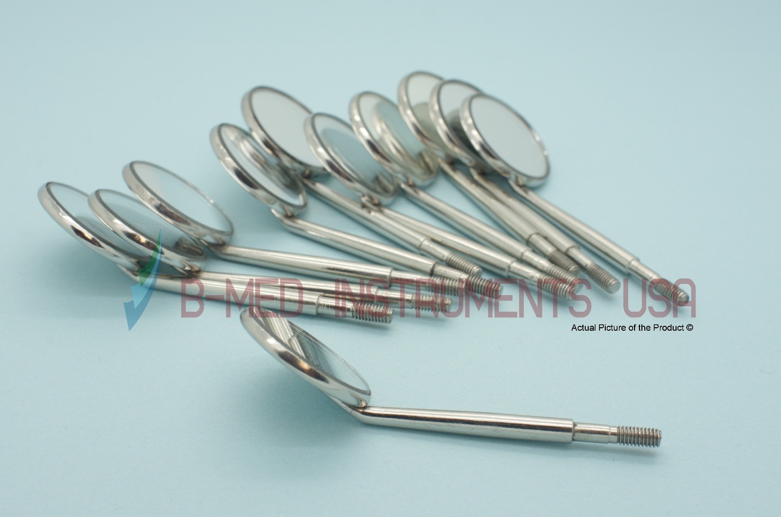 Pack Of 12 Dental Mouth Mirrors #5 Cone Socket Dentist Diagnostic Instruments
