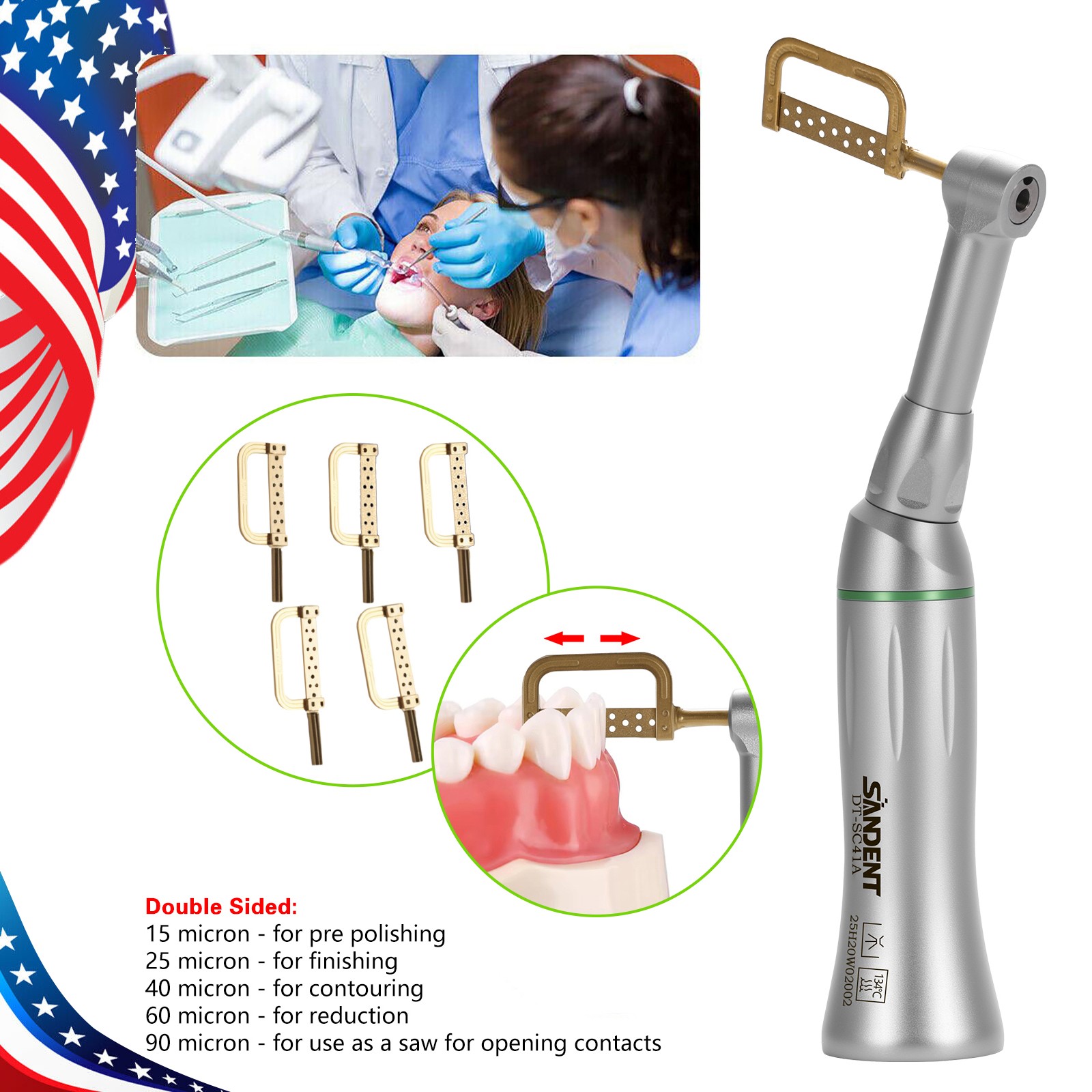 4:1 IPR Contra Angle Handpiece Interproximal Stripping Gauge Dental