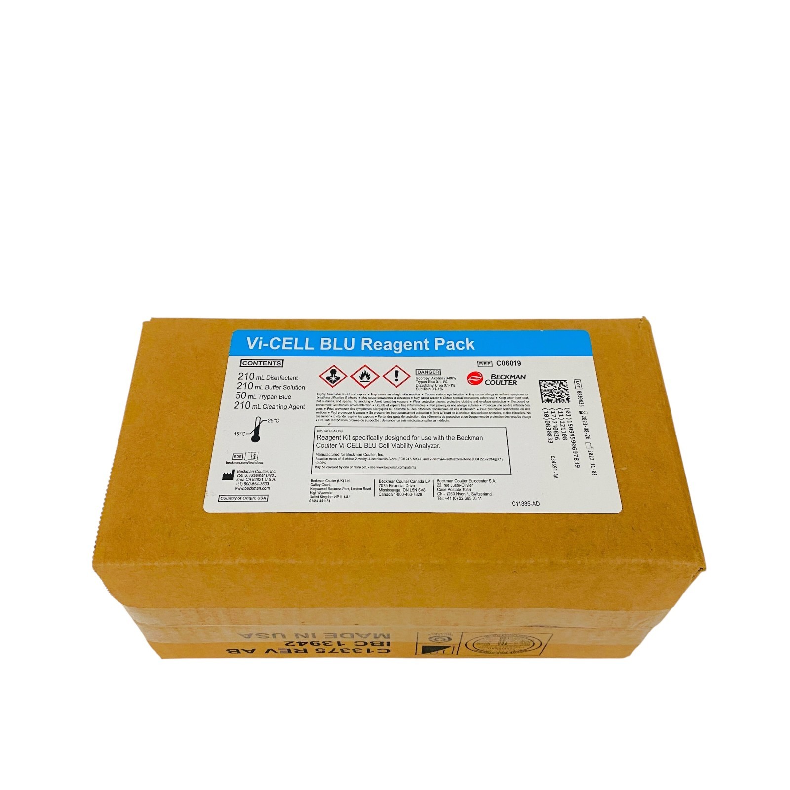 Beckman Coulter Vi-CELL BLU Reagent Pack REF C06019 Made in USA – New