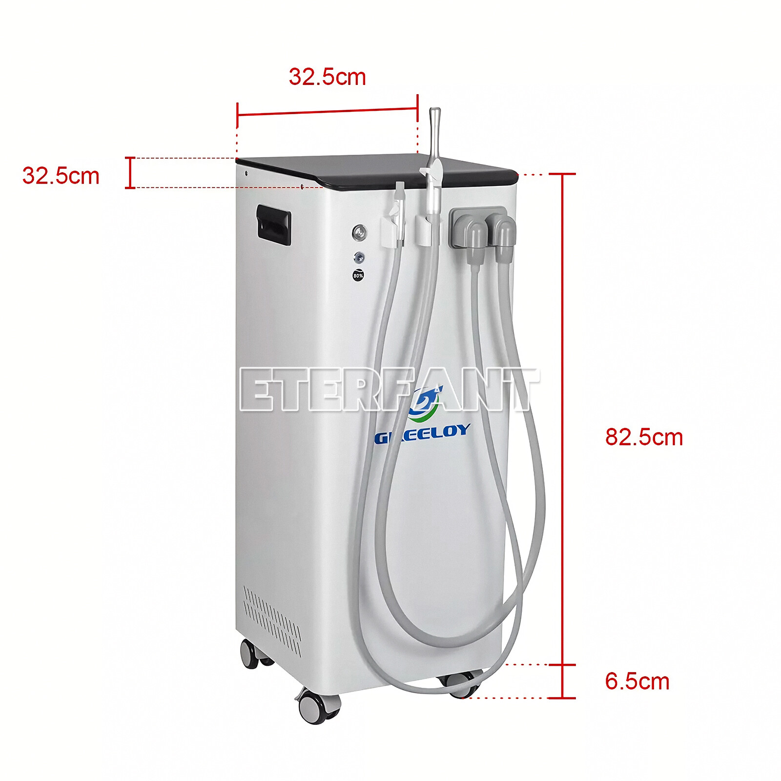 Portable Dental Suction Unit Mobile Suction Vacuum Pump Machine 350 L/min