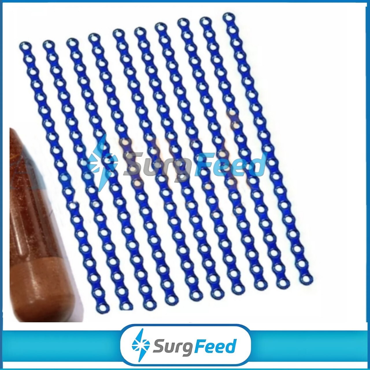 2.0mm Maxillofacial Mini Plates 10 Plates & 80 Pcs Titanium Screws & Screwdriver