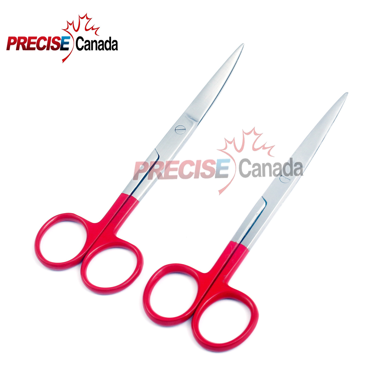 Set Of 2 Operating Surgical Scissors RED Color Handle 5.5″ CVD & STR SHARP/SHARP