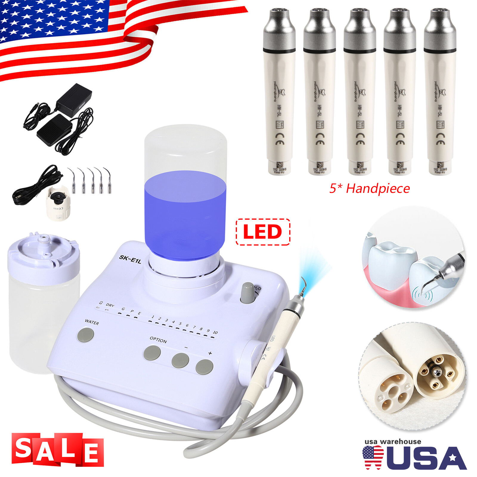 Dental SK-E1L Ultrasonic Scaler with LED Detachable Handpiece For Cavitron EMS
