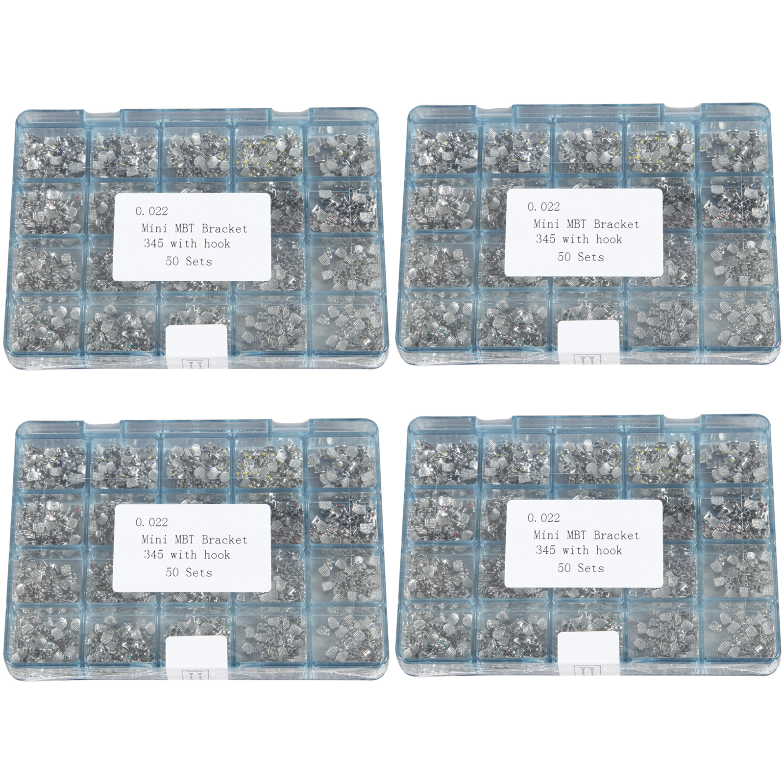 4 Box Dental Metal Orthodontics Brackets Brace MINI MBT.022 345 Hooks 50 Set/box