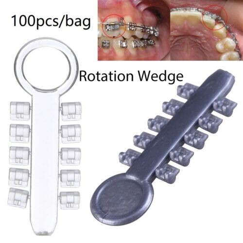100pcs Dental Ortho Rotation Wedges Teeth Whitening High Elastic Rubber wedge