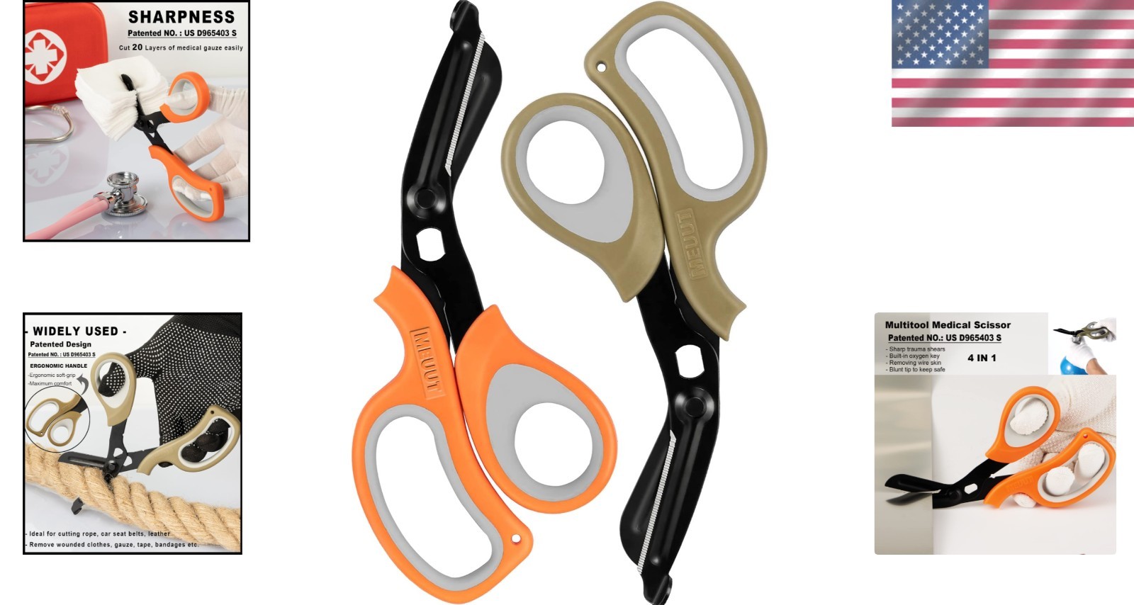 Professional 8″ Trauma Shears – 2 Pcs Heavy-Duty Medical Scissors for All Uses