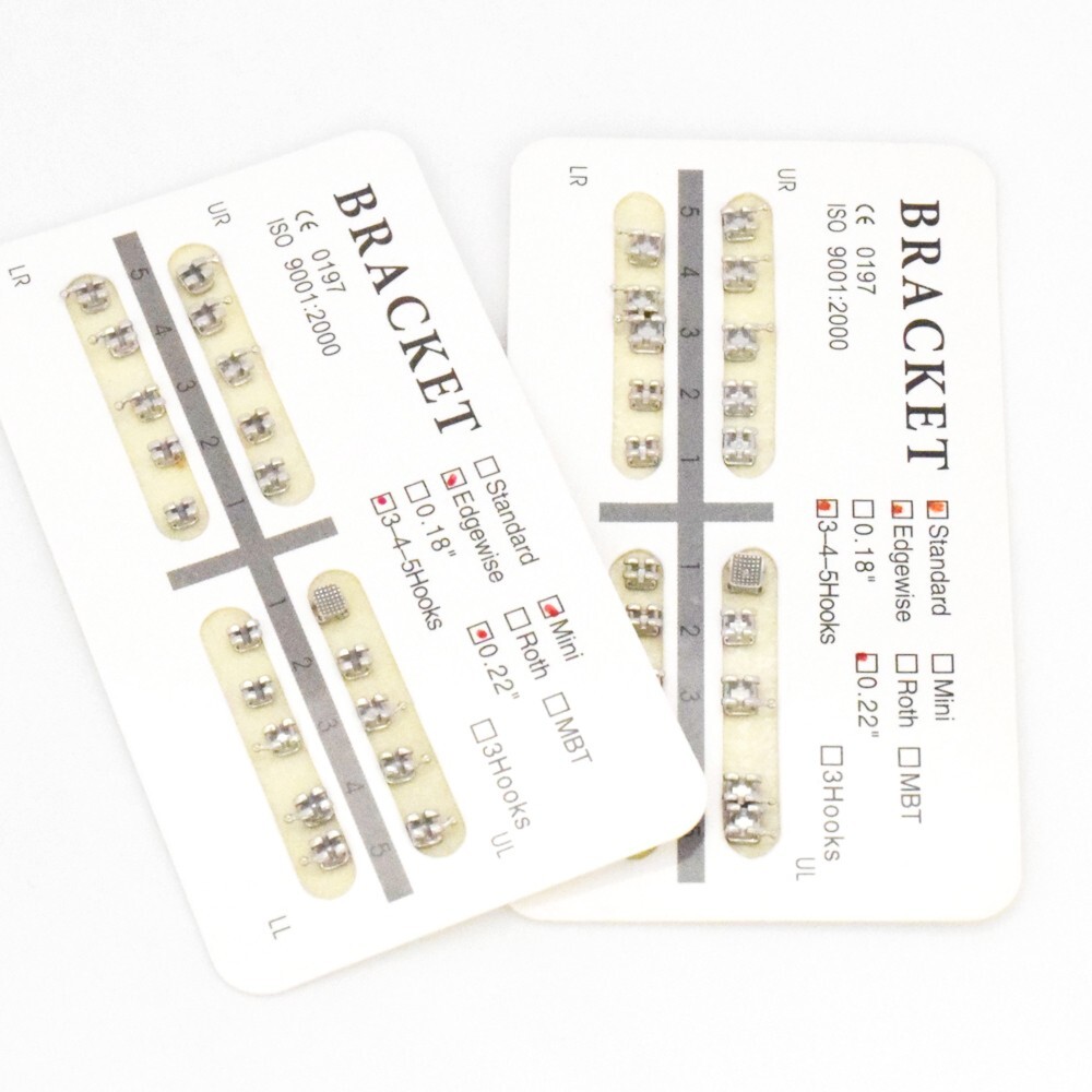 20 pcs/Kit Orthodontic Dental Bracket Braces Mini Edgewise .022 Hooks 3-4-5 MIM