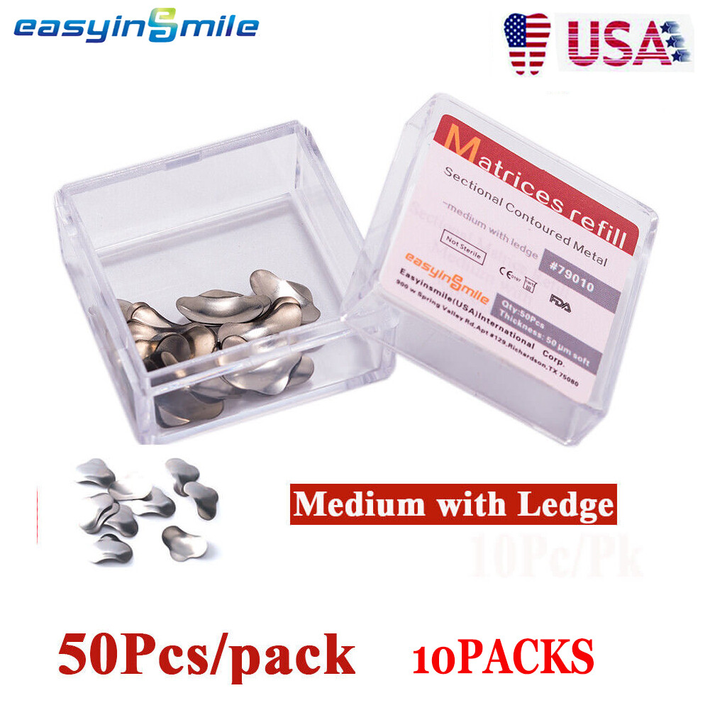 500pcs Dental Sectional Contoured Matrices Refill Band Matrix Soft M With Ledge