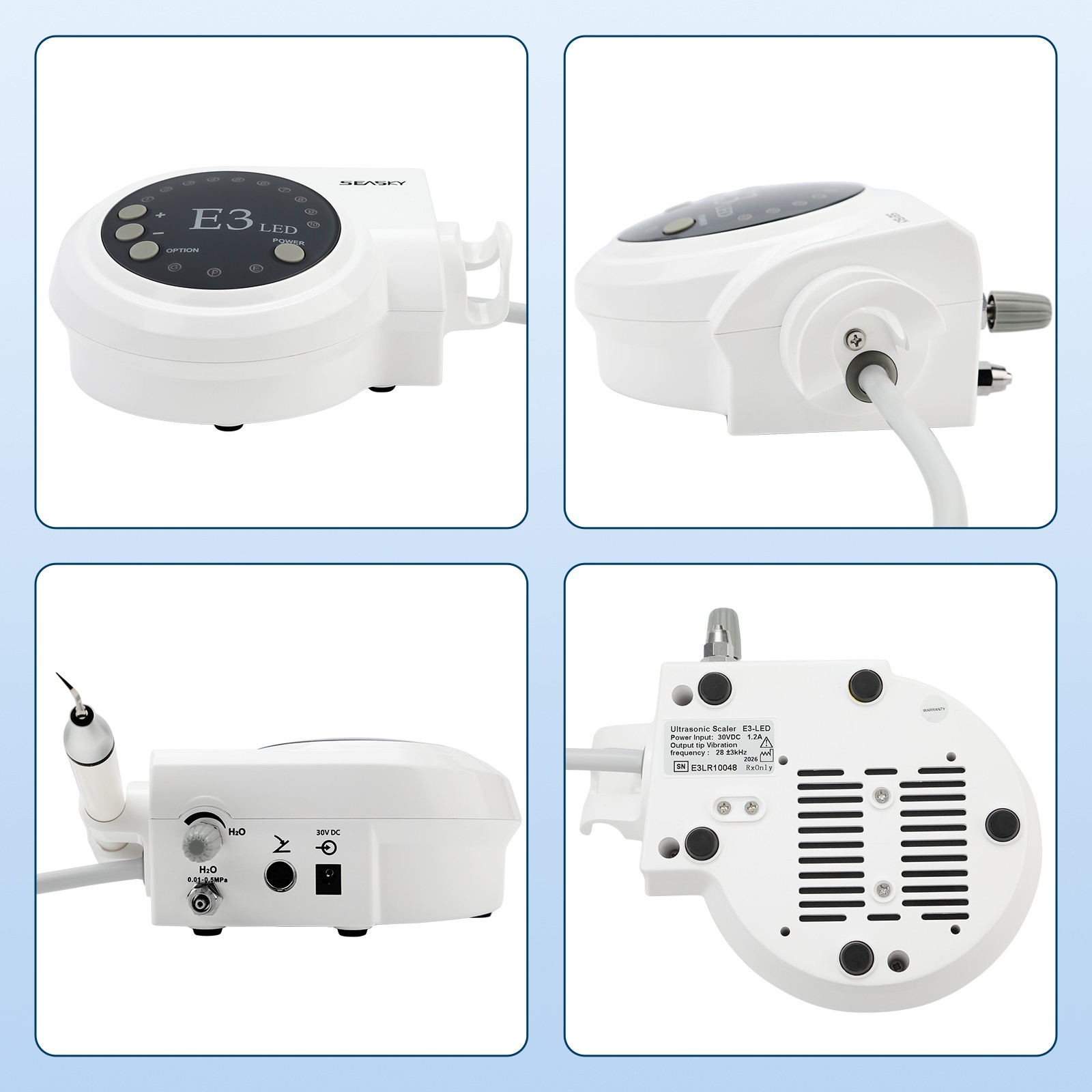 SEASKY Dental Ultrasonic Scaler E3 With LED light Detachable Handpiece & 5 Tips