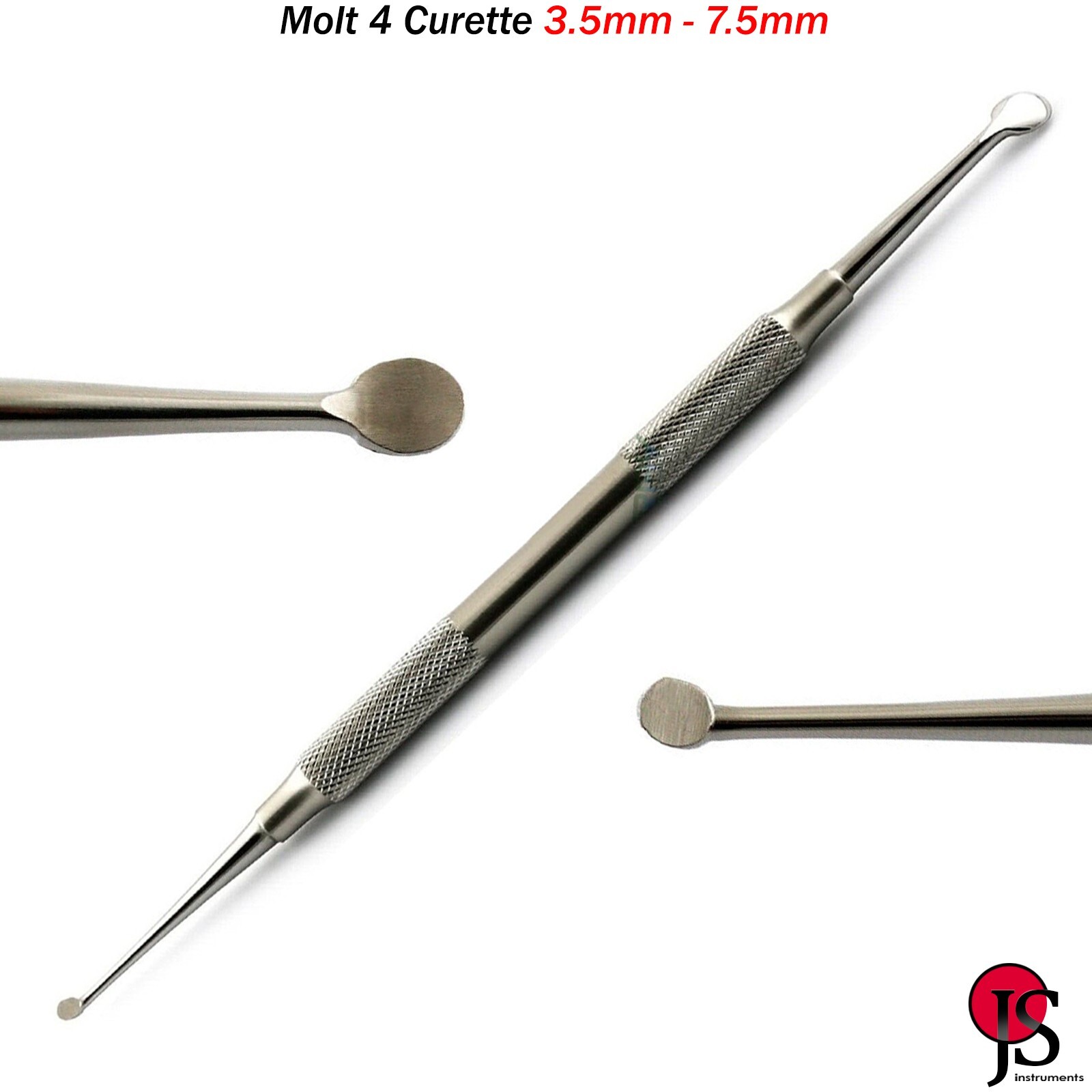 MEDSPO Dental Surgical Instruments Molt 4 Bone Curette Debridement Curettage X5