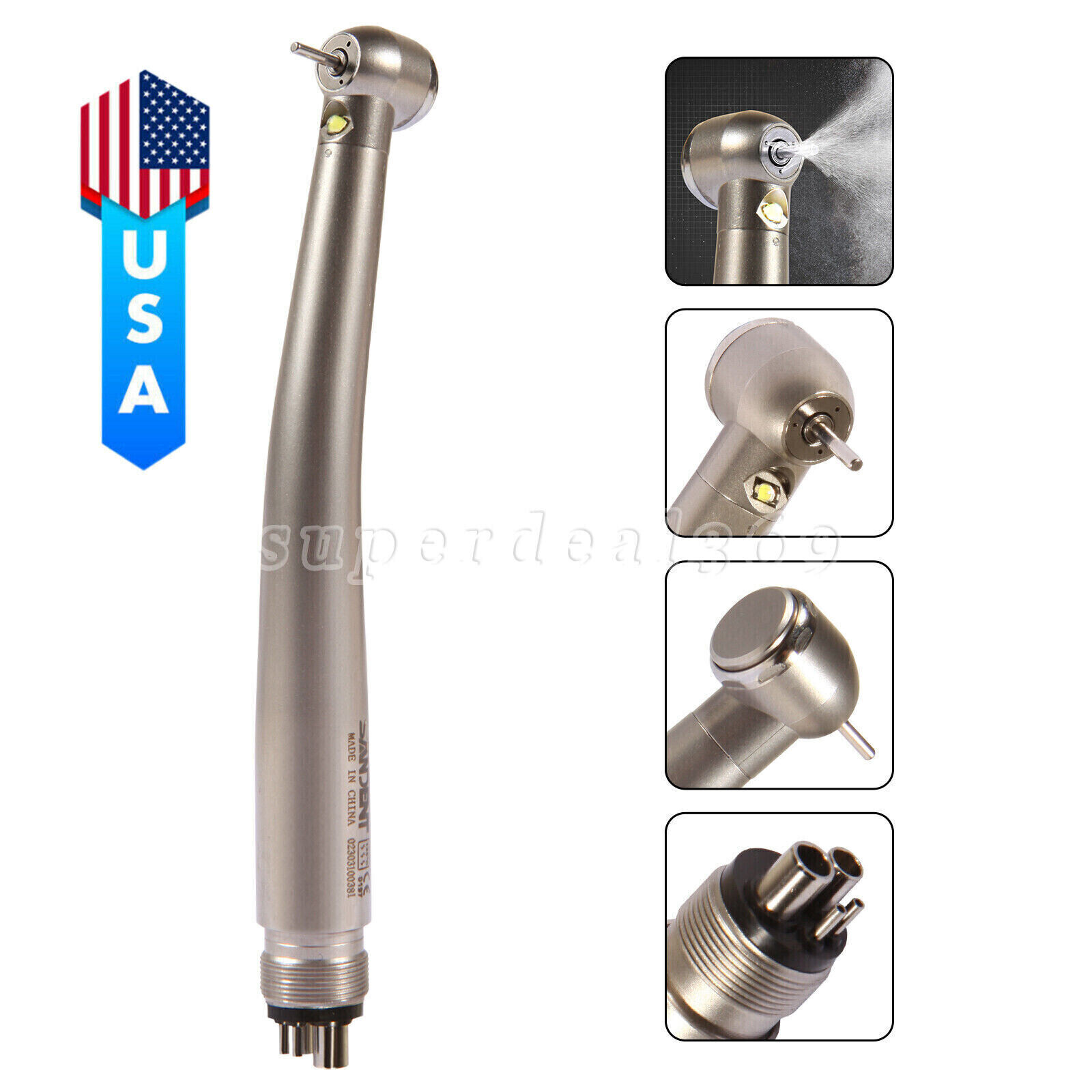 LED E-generator Handpiece Dental Self Power High Speed Turbine 2/4Hole Cartridge