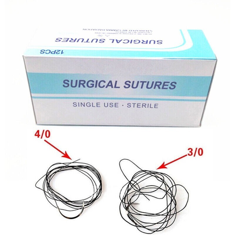 Dental Medical Silks 3/0 4/0 Length 75cm Surgical Training Sutures For Medical