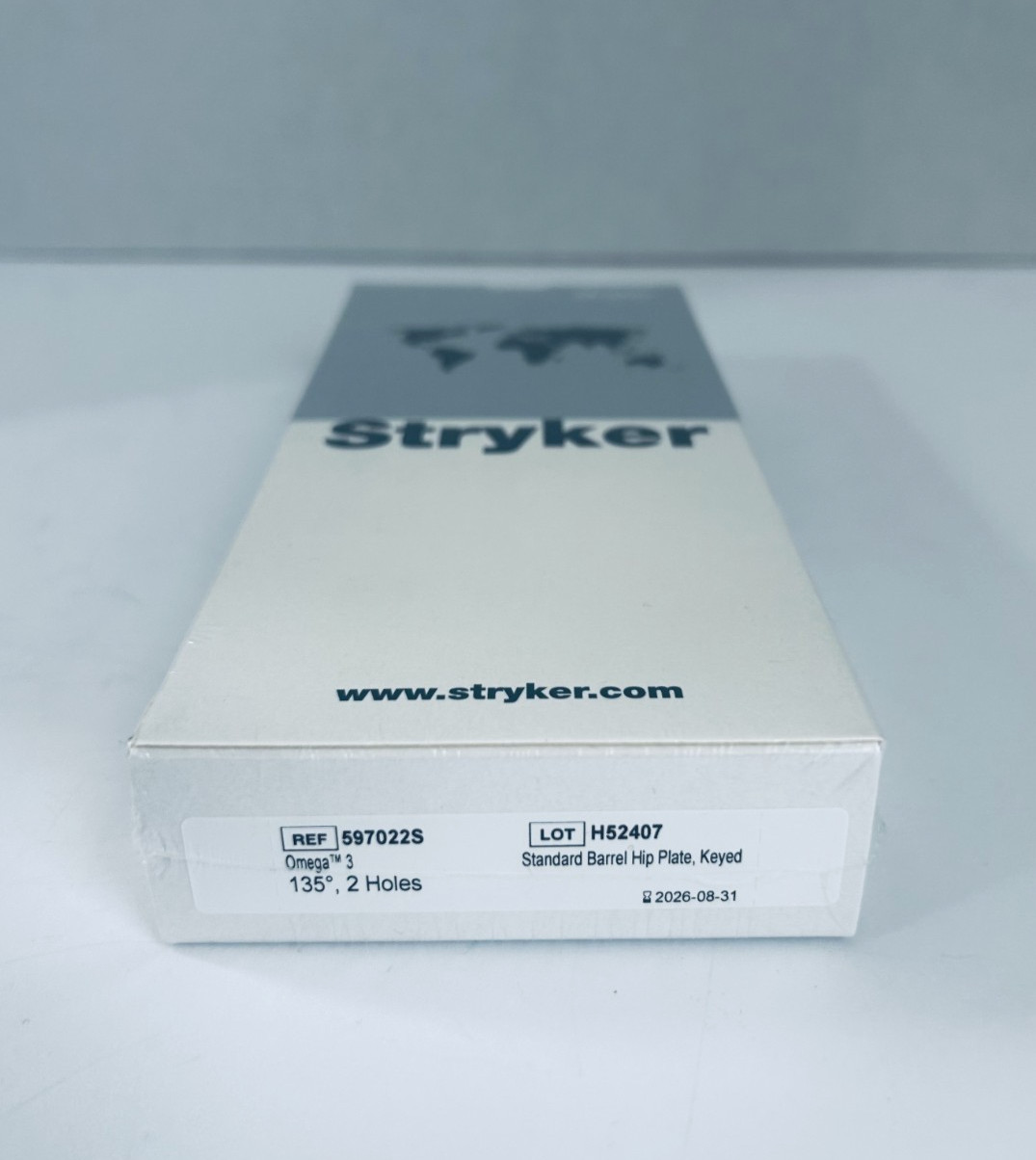#NEW Stryker OMEGA 3 Standard Barrel Hip Plate, Keyed 135º, 2Holes (Exp.08/2026)