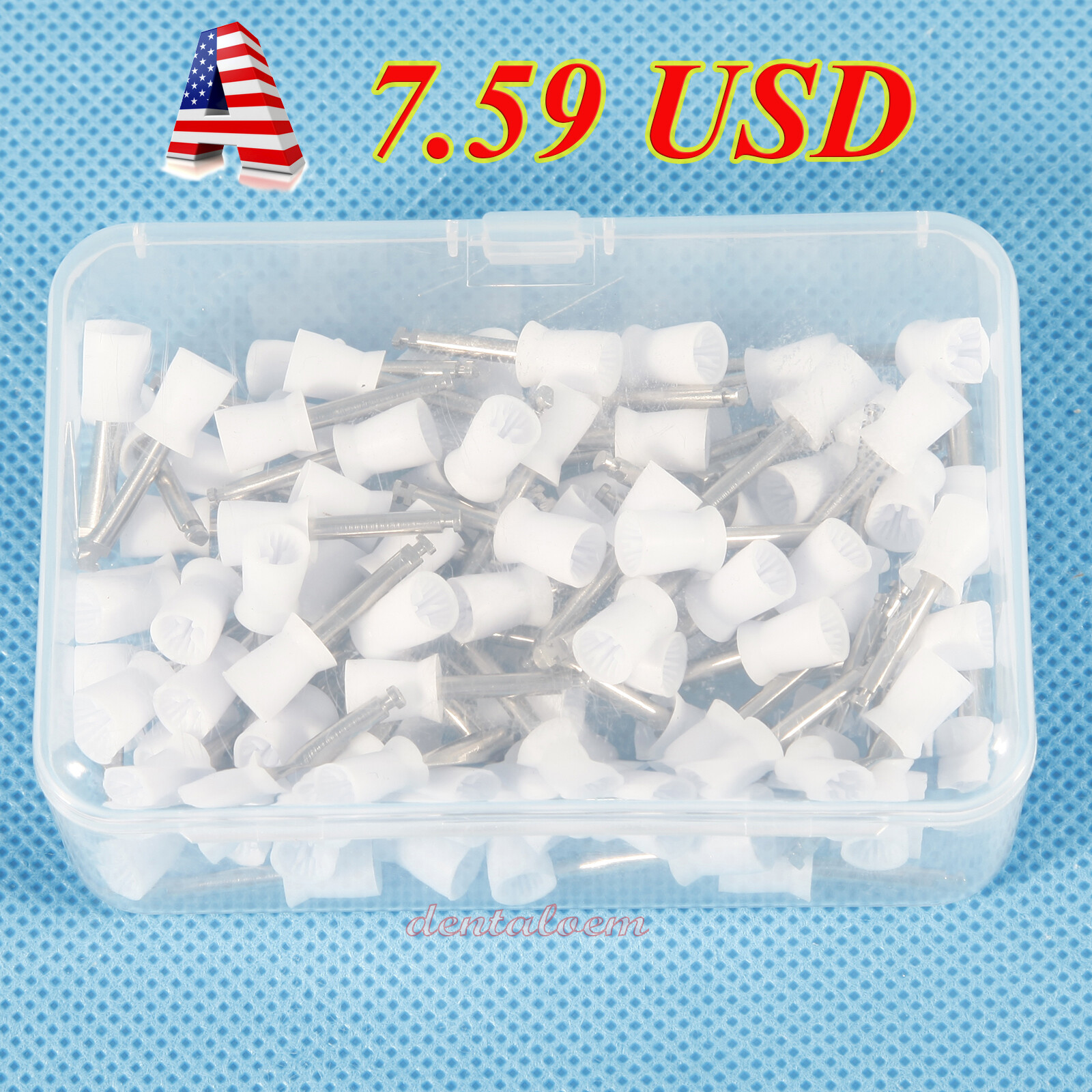 100pcs Dental Latch type Rubber Polishing Cups Brushes Tooth Prophy Polisher WP
