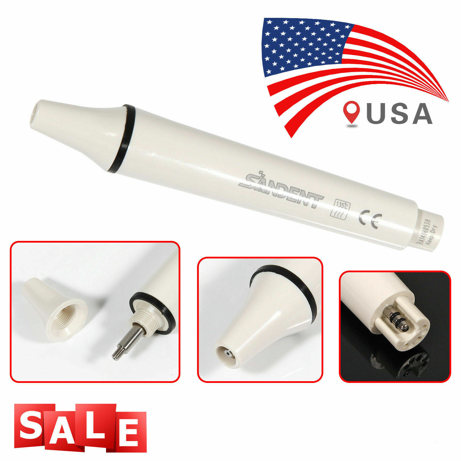 Dental Ultrasonic Scaler Piezo Handpiece fit EMS for Scaling Tips cleaning Tooth