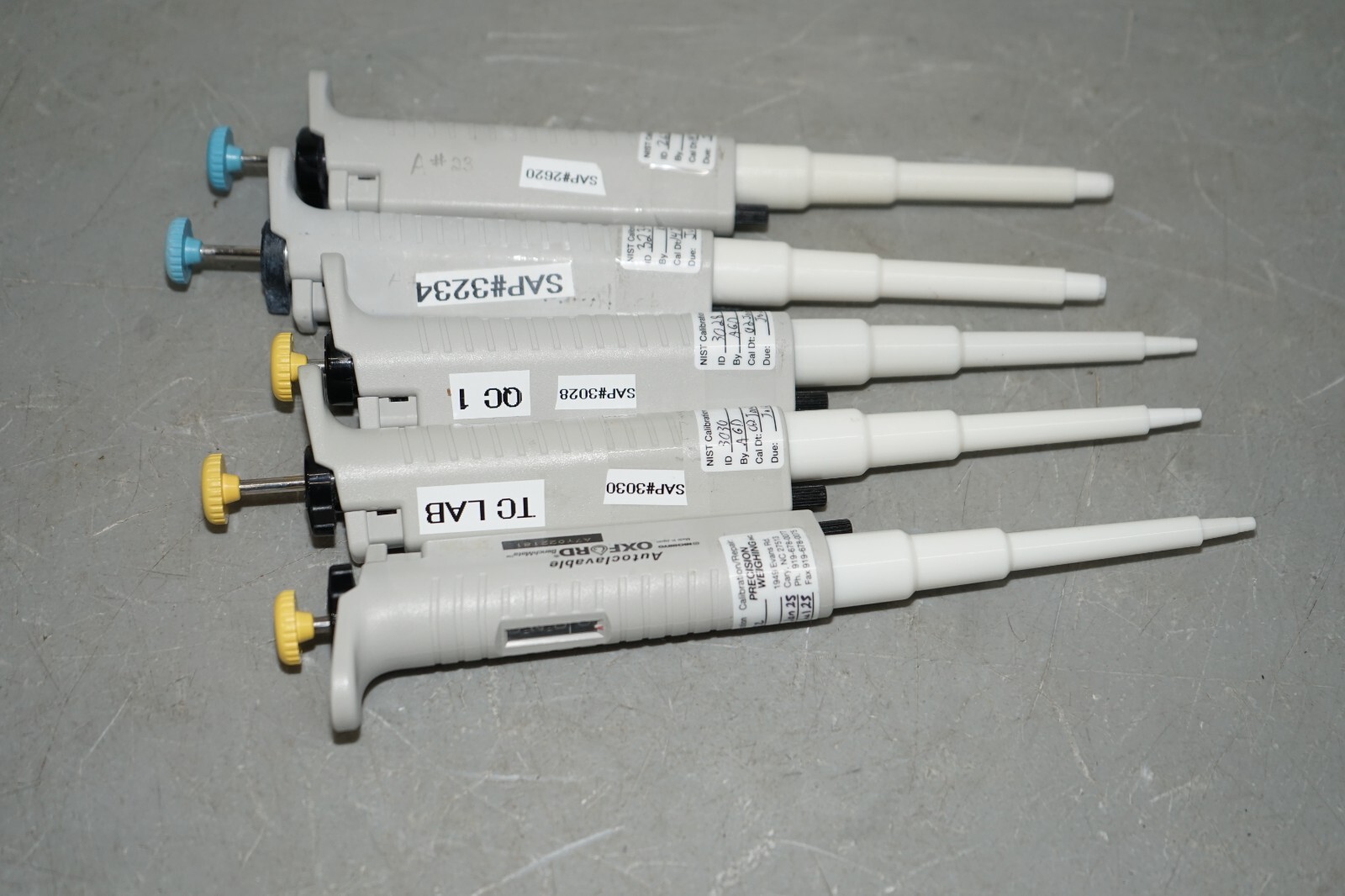 ^ Lot 5x Oxford Autoclavable Pipettes 10-100uL 100-1000uL #X4714