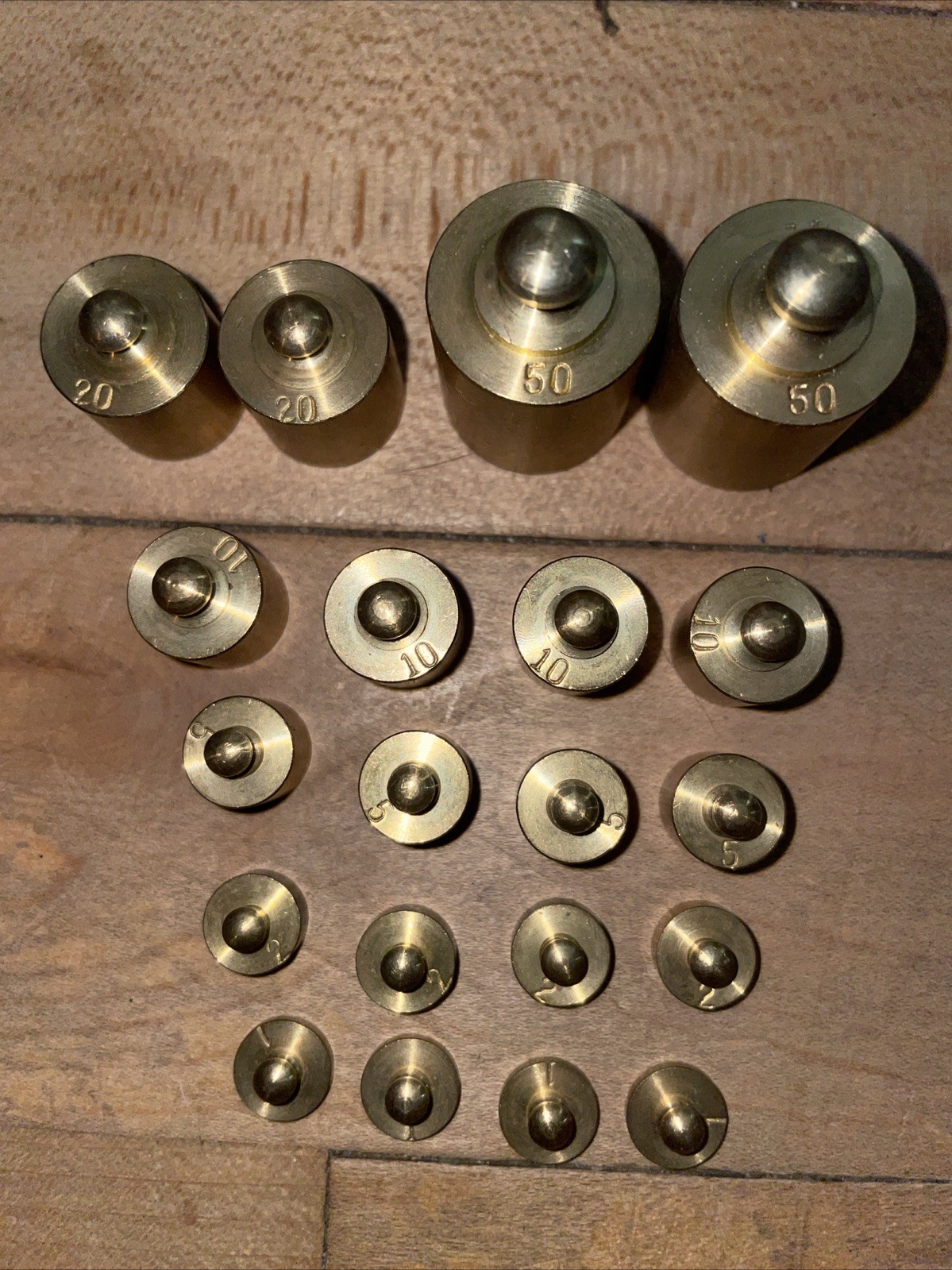 Brass Gram Weight Lot – Scale Calibration- 20 Pieces
