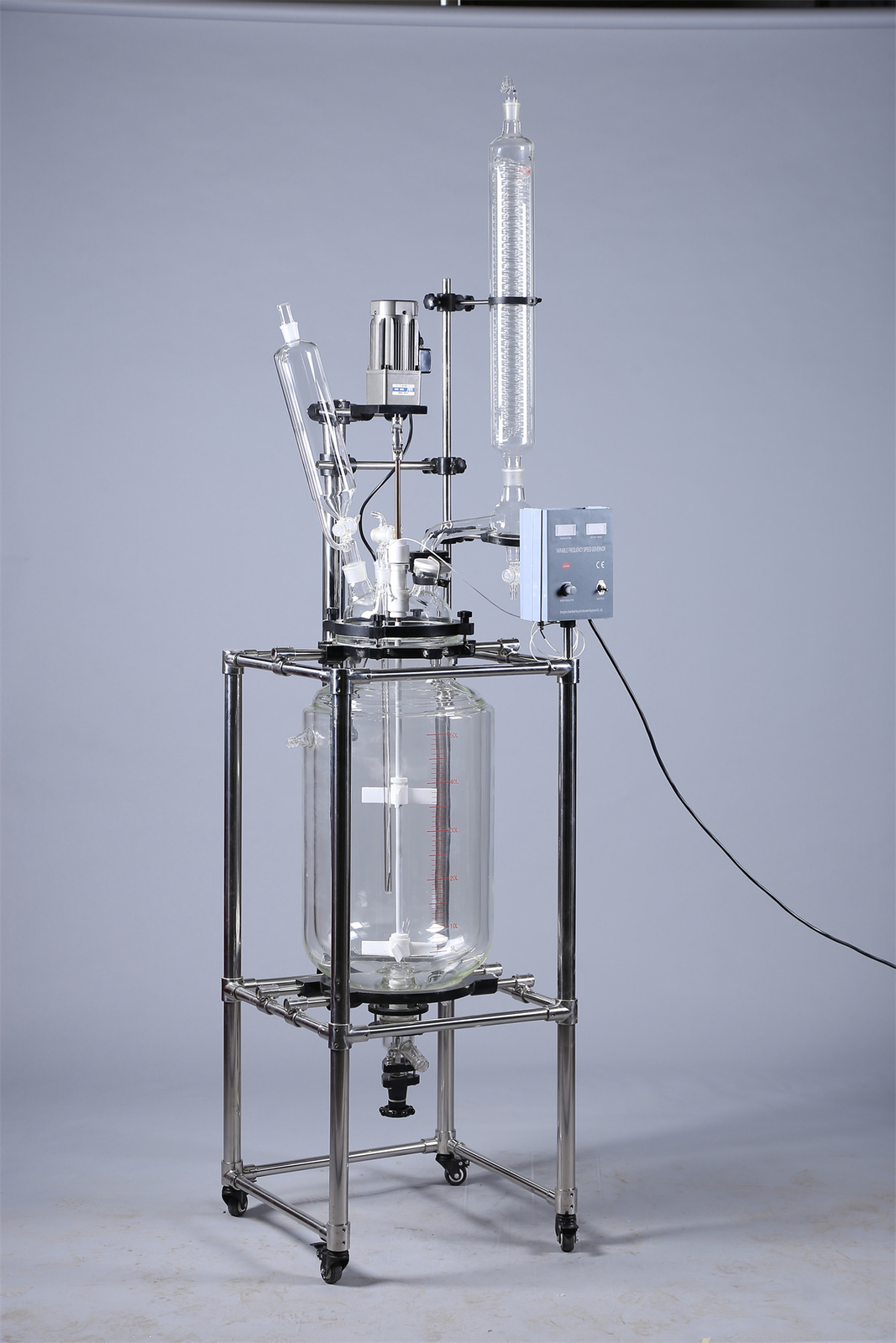 50L Large Lab Chemical Jacket Reactor Glass Reaction Vessel Digital Display USA