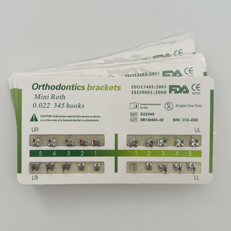 10 Packs Dental Orthodontic Metal Brackets Braces Mini Roth.022 Hooks 345 CE