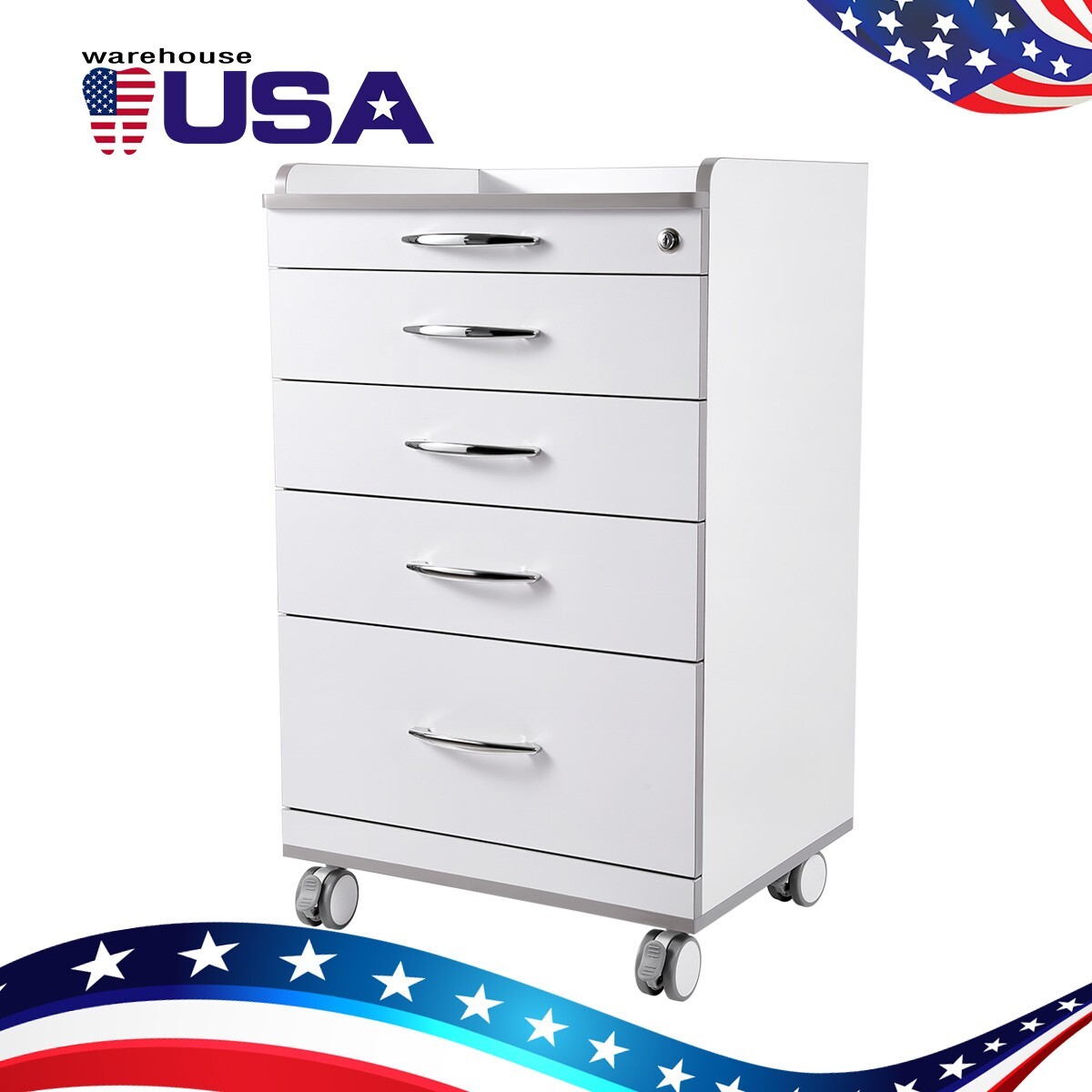Dental Mobile Delivery Unit with Air Compressor Scaler Curing Light /Trolley