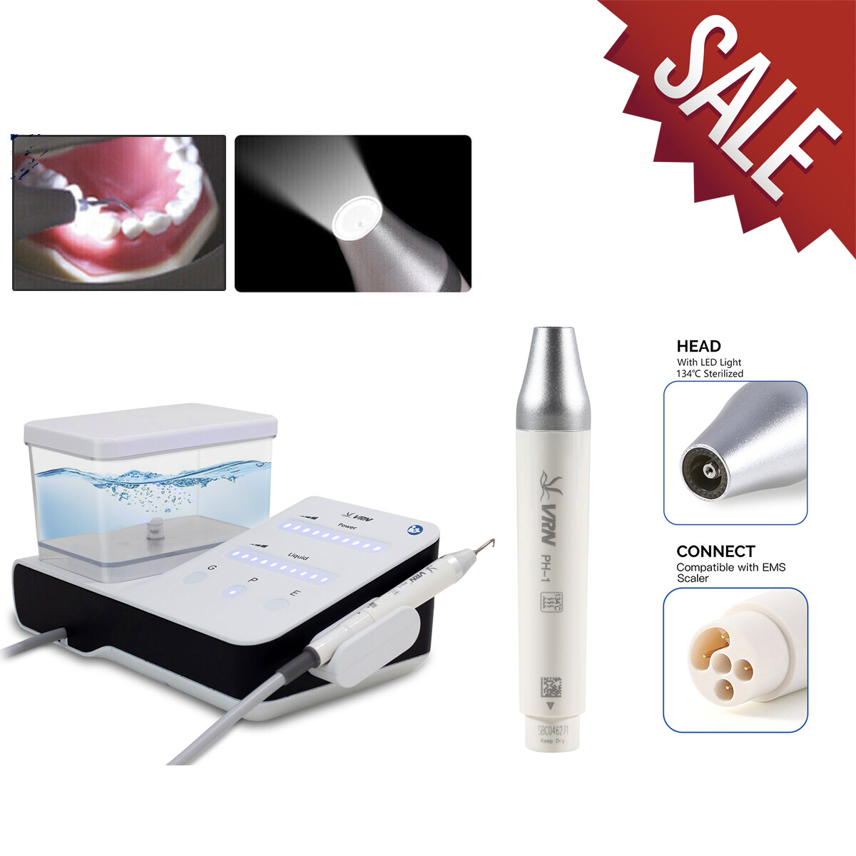 VRN Dent Ultrasonic Piezo Scaler / PH-1 LED Handpiece For SKYSEA/EMS