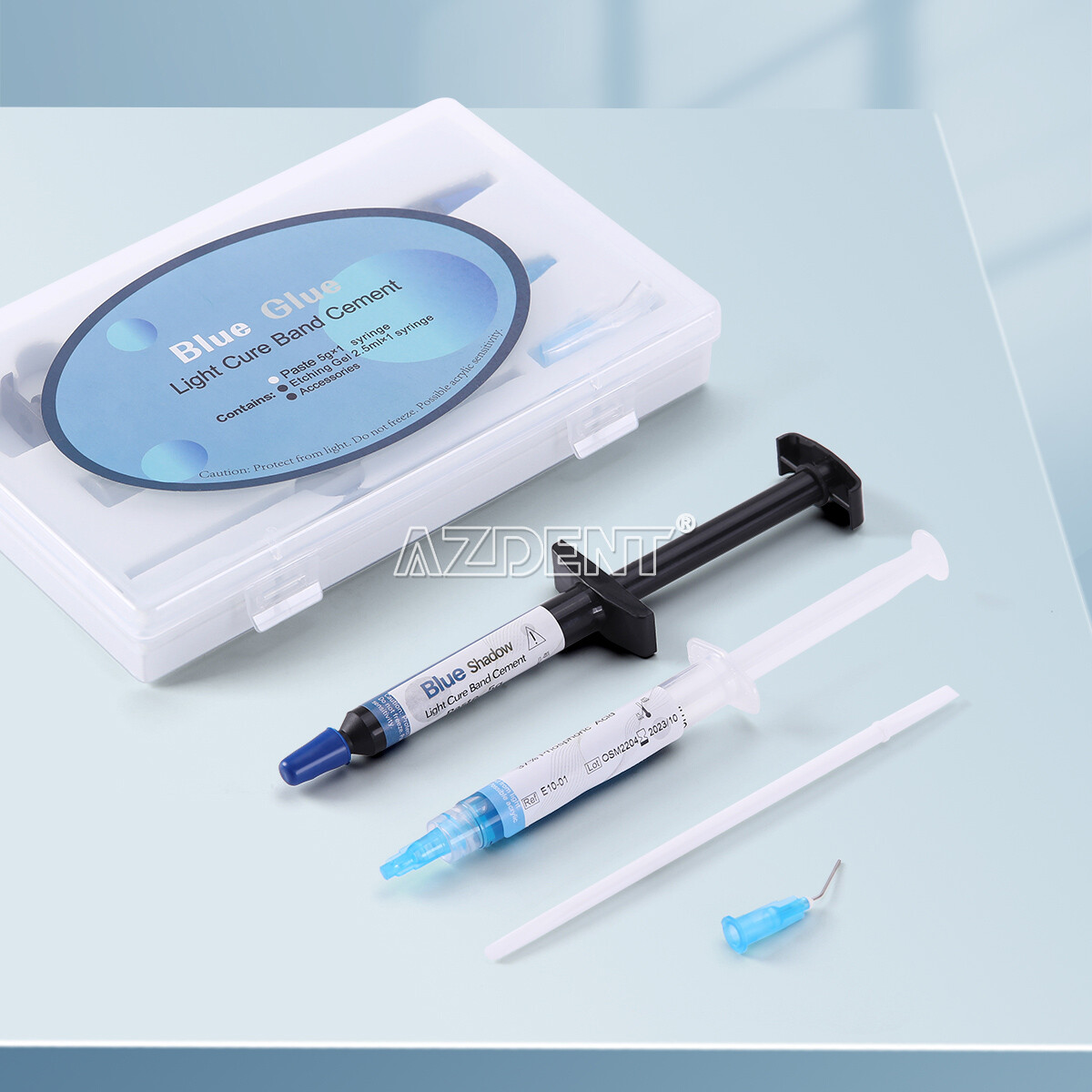 Dental Orthodontic Cure Light Composite Resin Adhesive Blue Glue Kit