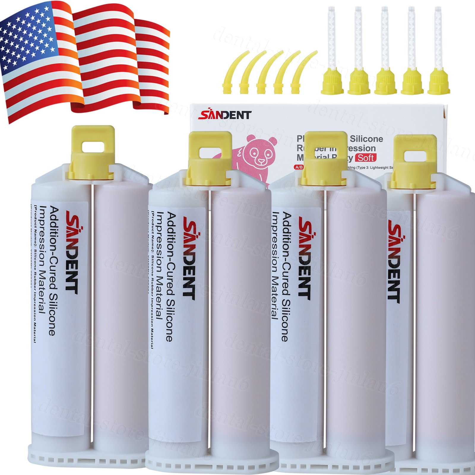 4 X 50ML Dental Impression Material FAST Set Unflavored Cartridges
