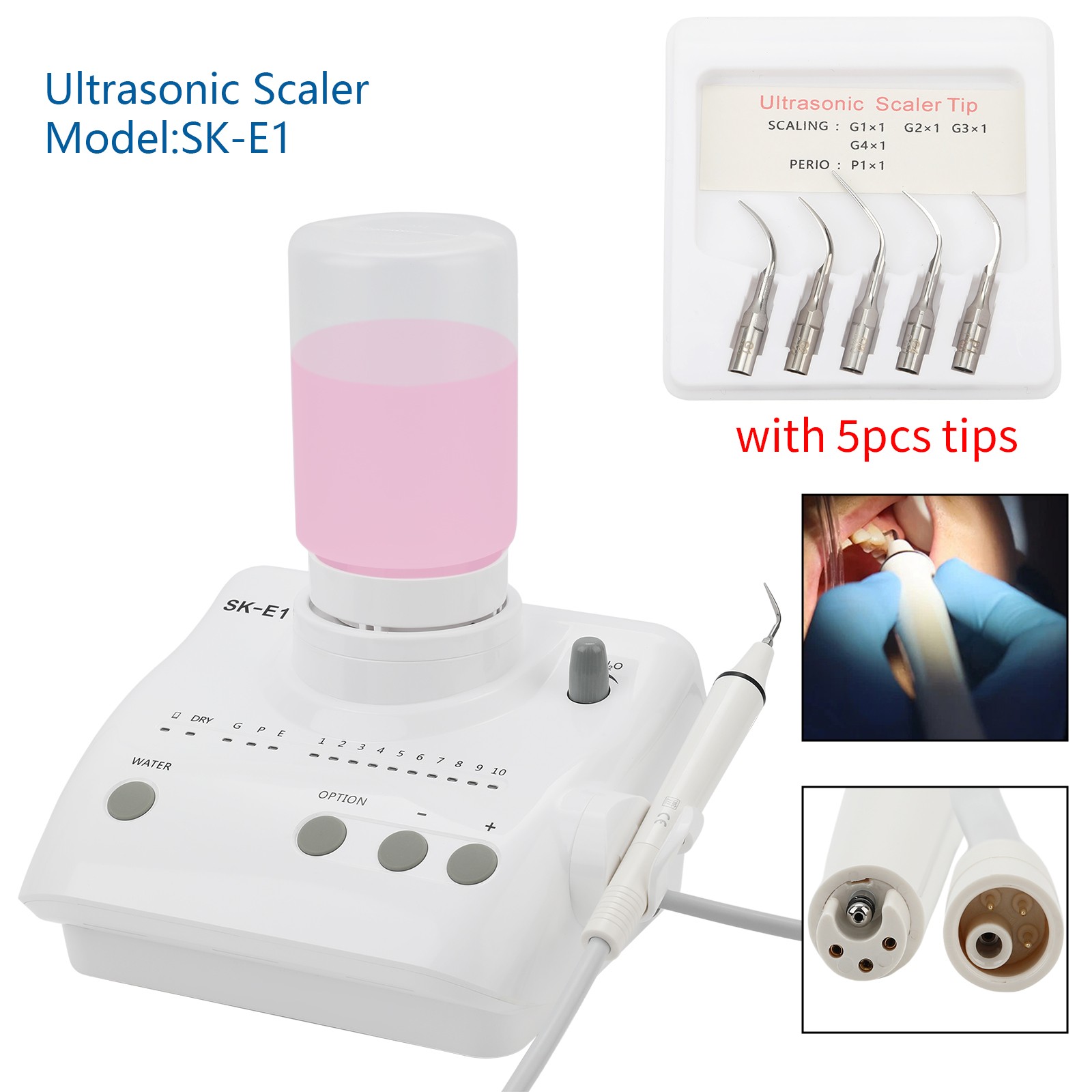 Dental Ultrasonic Piezo Scaler 2 Bottles Fits EMS Cavitron Woodpecker Handpiece