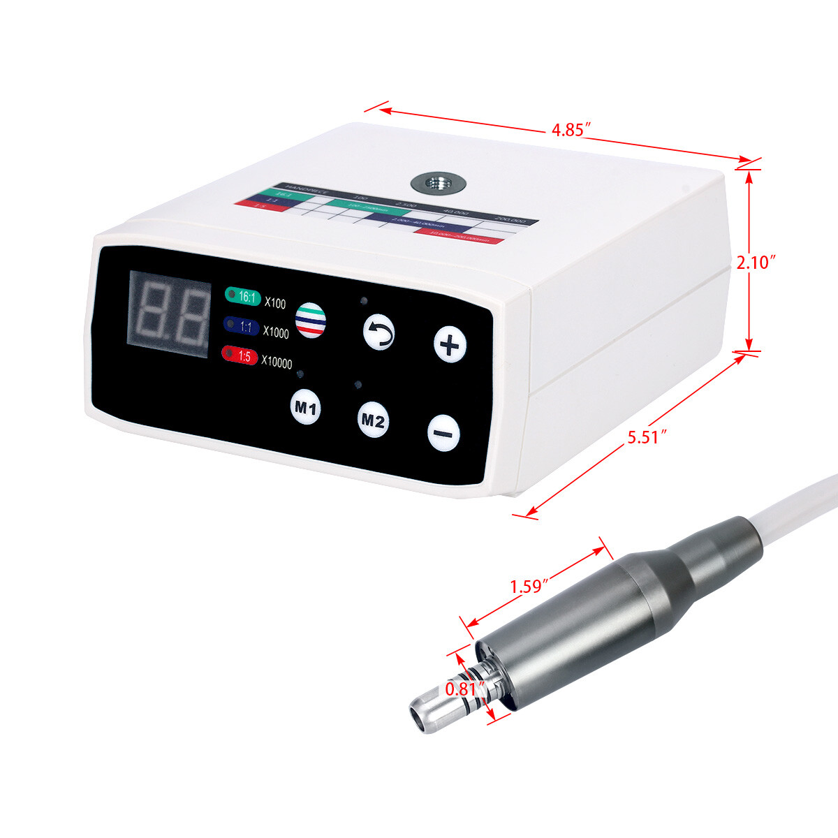 Dental Brushless LED Electric Micro Motor /1:5 Increase Contra Angle Handpiece