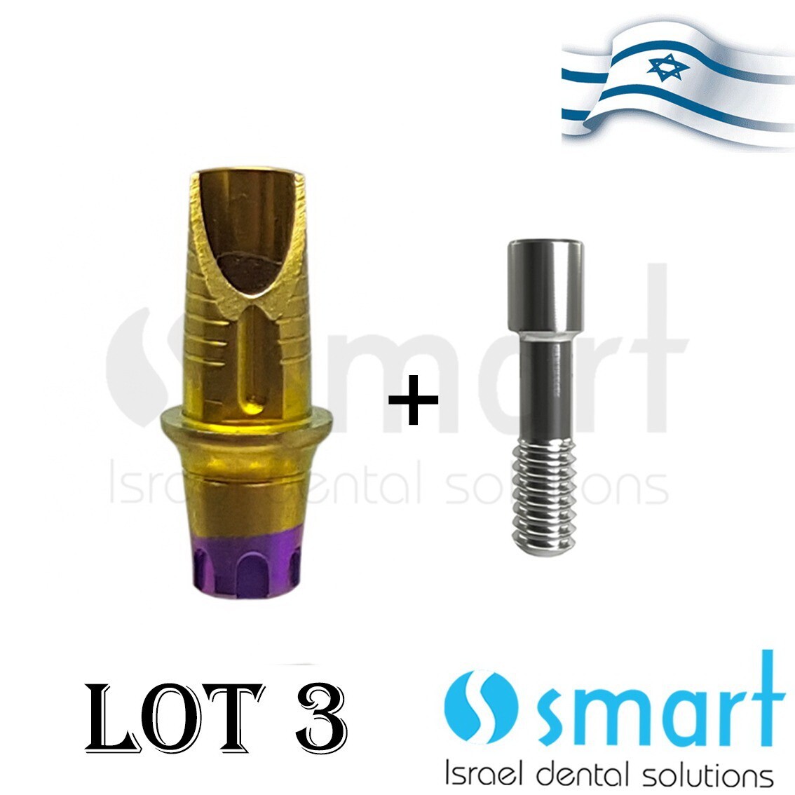 LOT x 3 Incisor esthetic Ti abutment T-Base MIS C1-V3 SP Fit 1 m
